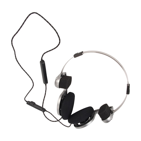 Retro Bluetooth-headset BT5.2 Vikbart Lätt Bärbart Trådlöst Bluetooth-hörlurar för Mobiltelefon Surfplatta Silver