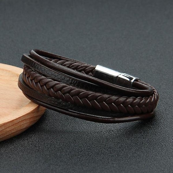 Multilayer- Magnetic Buckle, Cowhide Wrap Bangle Style 17