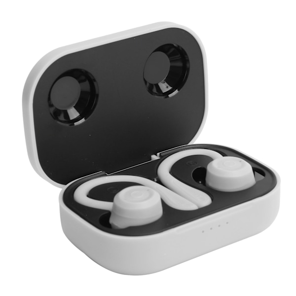 Bluetooth-hörlurar med öronkrokar Trådlösa sport-in-ear-hörlurar med laddningsbox (Platinasilver)