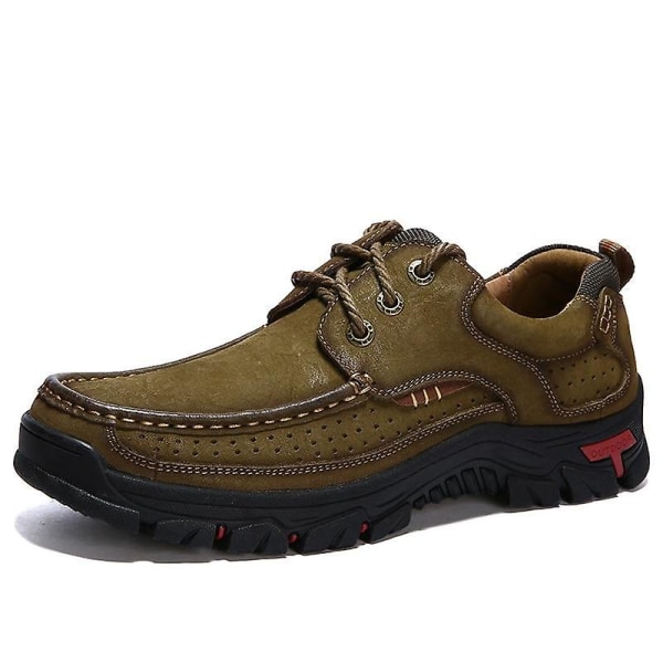Sommar - Halkfri gummisula, utomhussneakers i läder Set-b Khaki-lace up 11.5