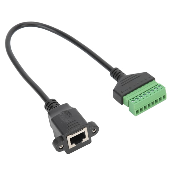 RJ45 Hona Kontakt till 8-Pin Kabel Kort Nätverksadapter Förlängningssladd Lödfri Terminal Grön