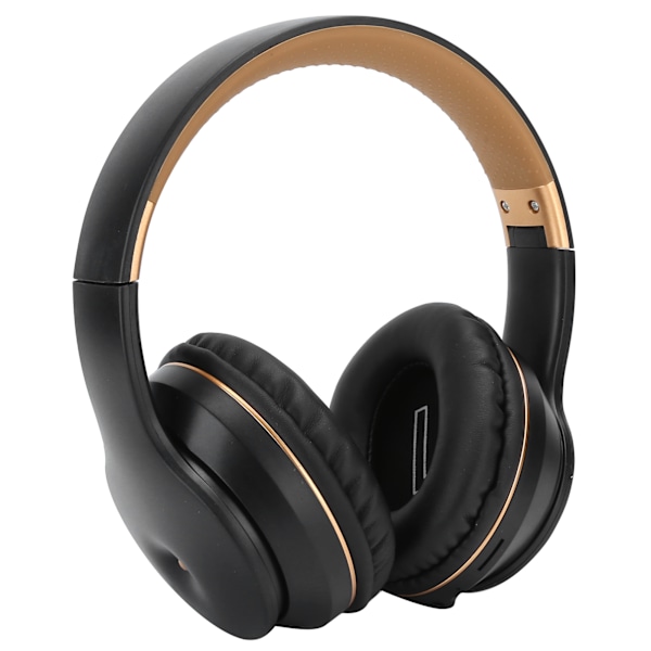 Trådlöst Bluetooth-stereoheadset MP3 för musik, spel, datorer, stöd för minneskort, svart guld