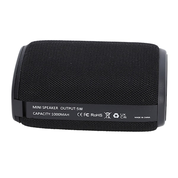 Bluetooth 5.0 Högtalare IPX7 Vattentät 1000mAh Uppladdningsbar Stereo Ljud Högtalare Portabel Trådlös Högtalare för Resor Vandring Kontor Svart