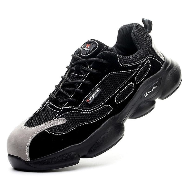 Män Steel Toe Cap Skor, punkteringssäkra säkerhet Work Sneakers 310-black 46