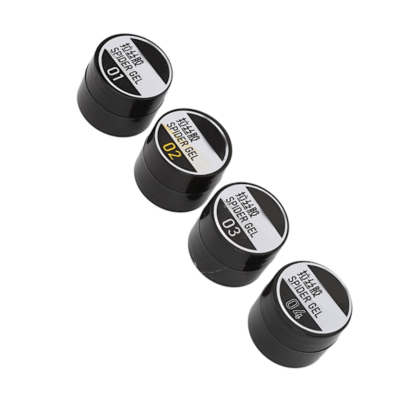 4 st Set Solid Polish Lim Färgstarka Nagelspetsar Gel Elastisk Konst Manikyr