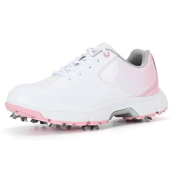 Vattentät - Utomhusspikar, golfsneakersskor GrayPink 9.5