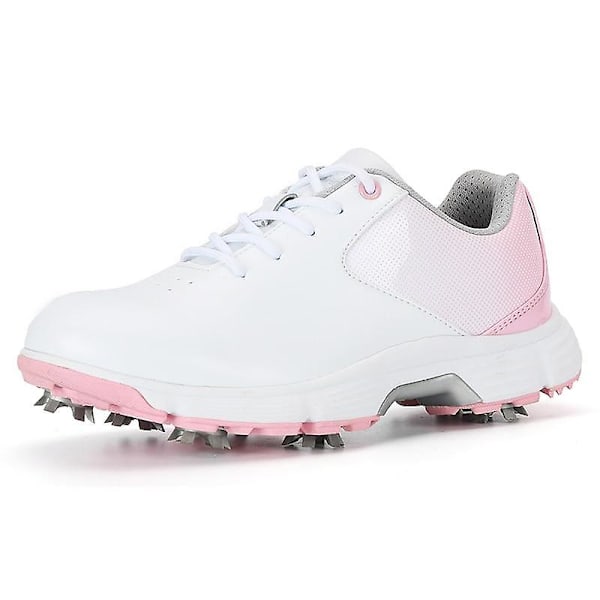 Vattentäta - Utomhus Spikes, Golfskor Sneakers WhitePink 10