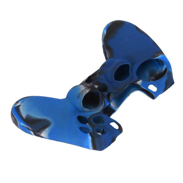 Silikonfodral Halkskyddande Greppskydd med 1 Par Tumgrepp för PS4-Kontroller (Kamouflage Blå för PS4 Silikonfodral Tumgrepp)