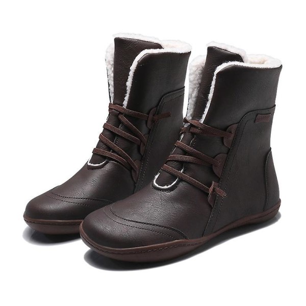 Kvinnor Vinter Ankel Snow Boot Med Varm Plysch Brown 41