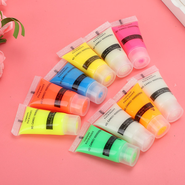 10 st 10g Nagelfluorescerande Pulver Vattentätt DIY Konst Manikyrverktyg