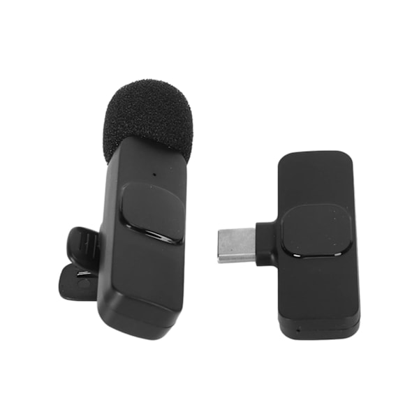 Trådlös Lavalier Slagmikrofon Brusreducerande USB Typ C Auto Sync Uppladdningsbar Trådlös Clip On Mikrofon