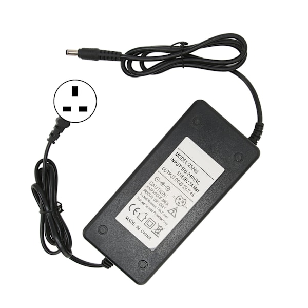 Strömförsörjningsadapter 25.2V 4A Utgångar 5525mm Hane DC Strömadapter för LED-strip Vattenrenare 100?240V UK-kontakt