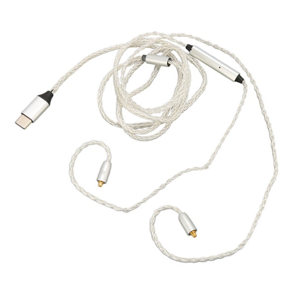 Typ C till för MMCX Kabel Ersättningshörlurskabel med Mikrofon för SE215 SE315 SE535 SE846 för UE900 Vit 1,2m