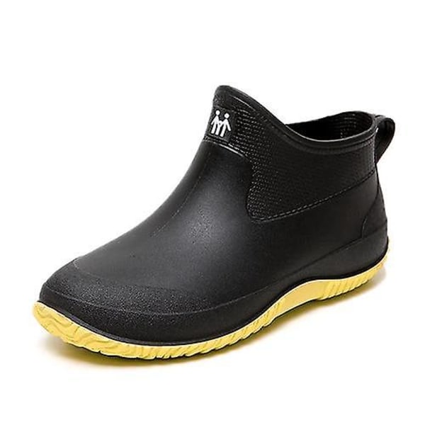 Dam Gummi Anti-sladd Ankel Lättvikts Slip-on Boots / Shoes Set-1 Black Yellow 5