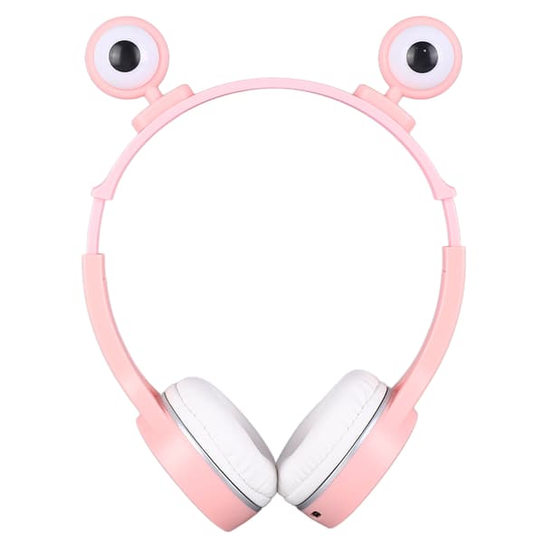 Barn Bluetooth-headset Laddbart Lätt Söt Trådlöst Barnhörlurar med Ljus för Studenter Rosa