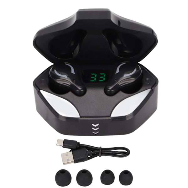 X1 Trådlösa Hörlurar IPX7 Vattentäta Bluetooth 5.1 Hörlurar med Laddningsfodral för Sport Fitness Resor Svart