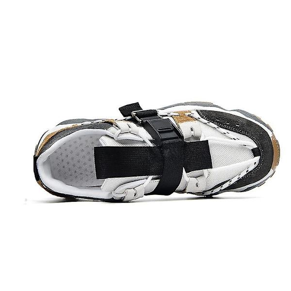Mode Män Spänne Design Chunky Sneakers Gray 44