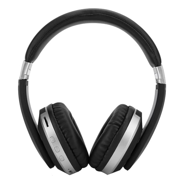 Vikbara Bluetooth-hörlurar Trådlösa Över-Örat Stereo Hörlurar med Mikrofon Spelhörlurar Silver