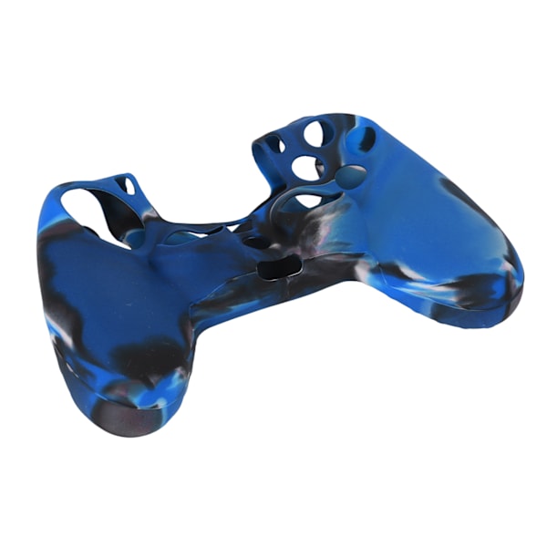 Silikonfodral Halkskyddande Greppskydd med 1 Par Tumgrepp för PS4-Kontroller (Kamouflage Blå för PS4 Silikonfodral Tumgrepp)