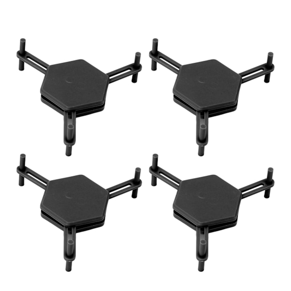 4 st Hexagonala Underlägg Stilrena Justerbara Multifunktionella Hexagonala Underlägg för Drycker och Små Föremål Svart