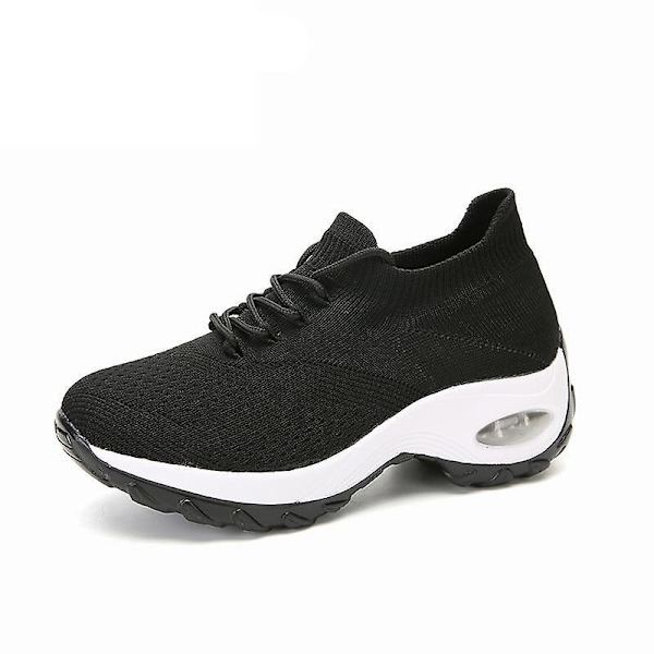 Casual- Chunky Stickad Plattform, Walking Sneakers Set-d Black-A 41