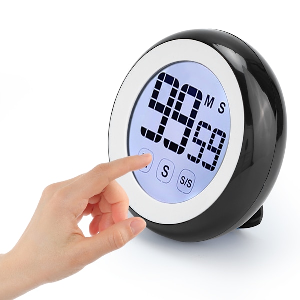 Intelligent Kök Matlagning Pekskärm Display Timer Alarm Påminnelse Ur Countdown Svart