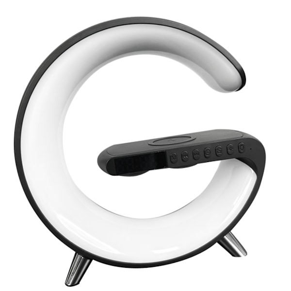 Smart Ambient Light 15W Trådlös Laddning Bluetooth Högtalare Väckarklocka Intelligent Hemlampa EU-kontakt