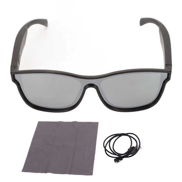 Bluetooth-glasögon Fashionabla Eleganta Touch-kontroll HiFi Stereo Ljud Smarta Glasögon för Sport Musik Promenader Silver