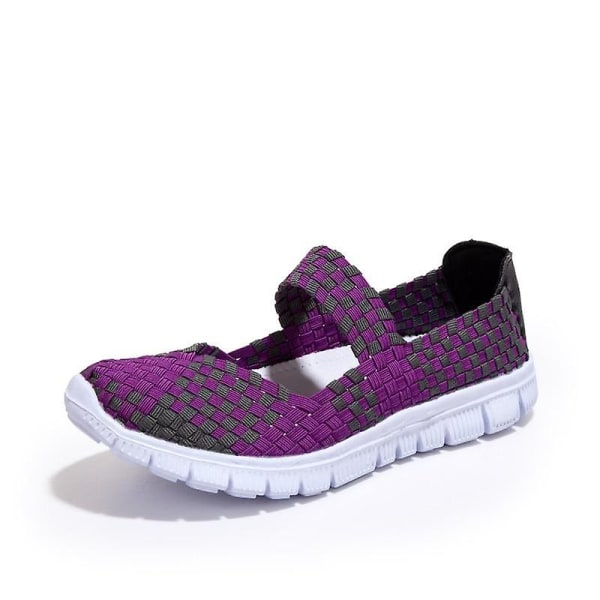 Kvinnor Skor Lady Summer Slip On Flats Sneakers purple 10