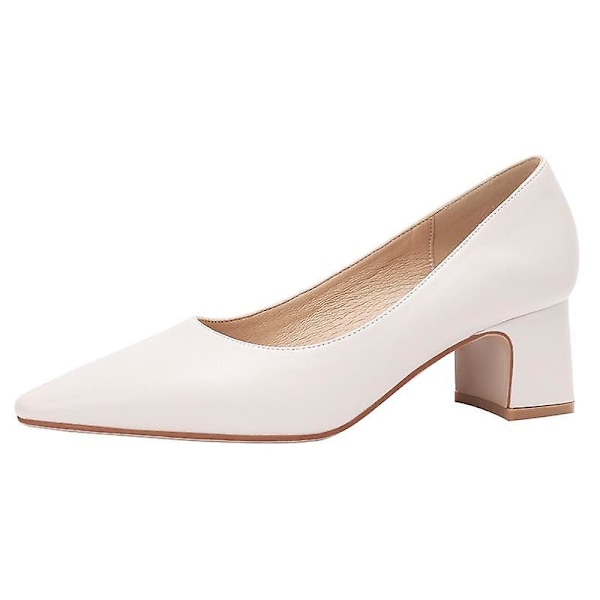 Högklackade Slip-on Faux Skor för Dam 152-2-white 4