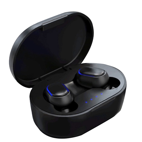 Trådlösa Bluetooth-hörlurar 360 graders surroundljud Ergonomiska Bluetooth-sportörhängen Svart
