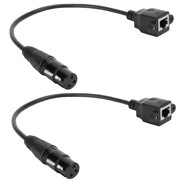 2 st XLR till RJ45 Hona Adapter 3-Pin Ljud Video Kontakter Kabel Konverterare Sammankopplingar