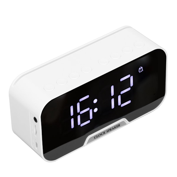 D?88 Multifunktionell Bluetooth Klockradio Portabel Dubbel Väckarklocka Funktion Högtalare för Sovrum Kontor Vit