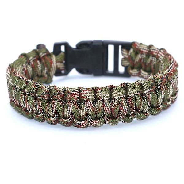 Utomhusresor Camping Tunn Army Green Flätad Cobra Weave Plast Armband Red