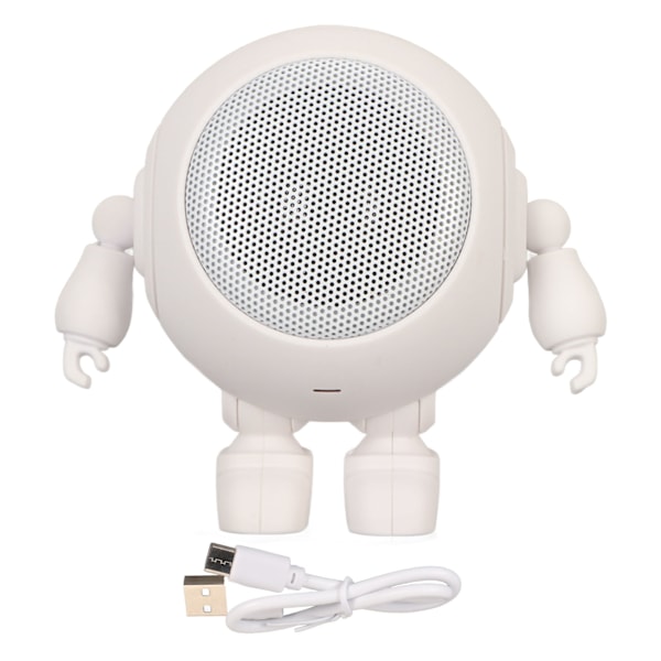 Bärbar Bluetooth-högtalare Robotform Bluetooth 5.0 1000mAh Inbyggd Mikrofon Mini Trådlös Högtalare för Hem Utomhusfest Vit