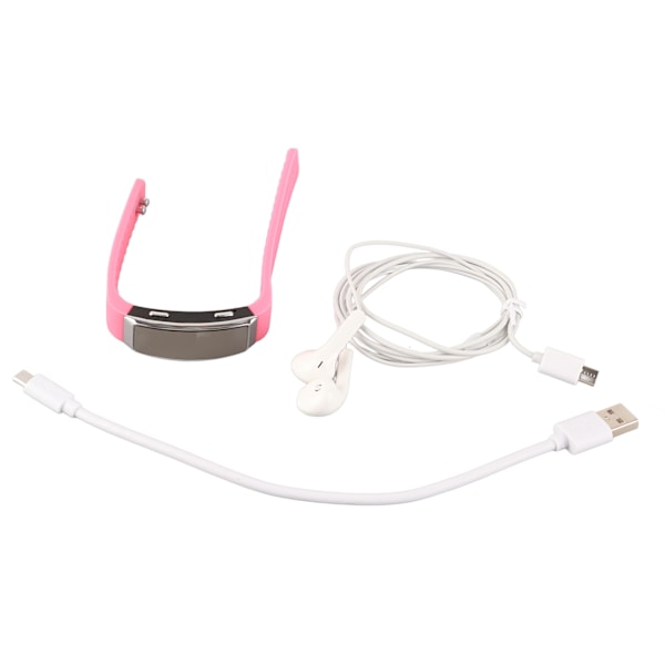 Diktafonklocka HD Brusreducering Röstaktiverad Musikspelare Ljudinspelare Armband för Möte Intervju Rosa 8GB