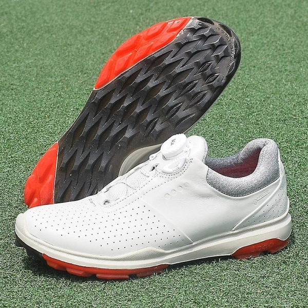 Golfskor i äkta läder för män, Sneakers för utomhussporter Red 11