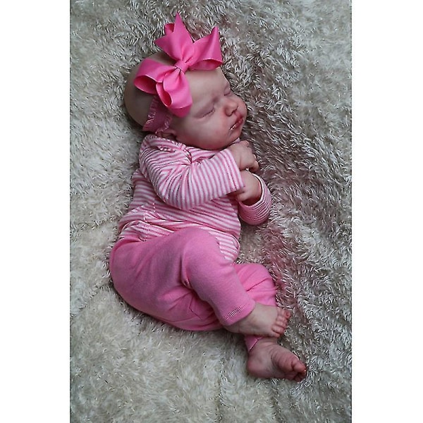 49 cm Newborn Baby Girl Doll Reborn Loulou Sover Mjuk gosig kropp Naturtrogen 3d-hud med synliga ådror Högkvalitativ handgjord docka