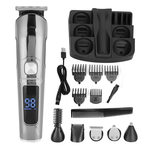 Hårklippare Multifunktionell Herr Grooming Kit Elektrisk Barberare Skäggtrimmer för Män