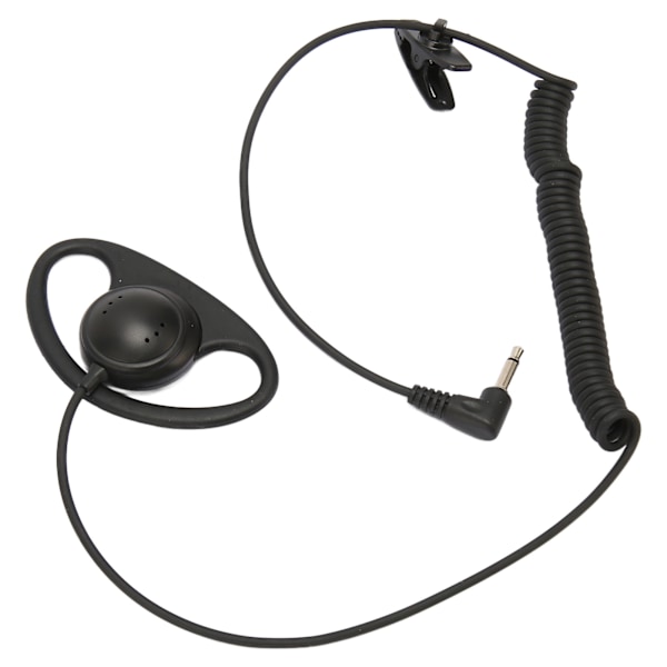 D-formad Enkelsidig Hörlur 3.5mm D-formad Öronkrok Hörlurar med Spiraldesign för Mobiltelefoner MP3 MP4