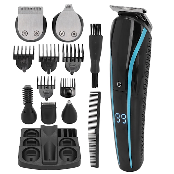 6 i 1 Elektrisk Skäggtrimmer Kit Ergonomisk Hårklippare Tvättbar Näsa