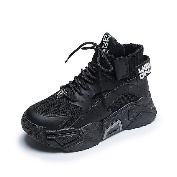 Kvinnor Casual Plattform Mode Andas Tjock sula Tenis Baskets Sneakers black 40