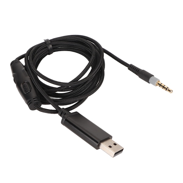 3,5 mm till USB Ersättningshörlurskabel med Knappkontroll Ersättningssladd för Cloud MIX Cloud Alpha för Logitech G633 G933 2m