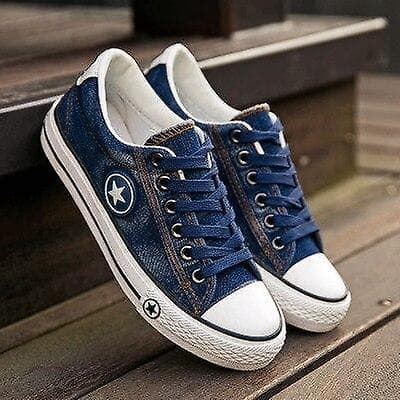 Bekväma platta damskor i denim Sky Blue 7