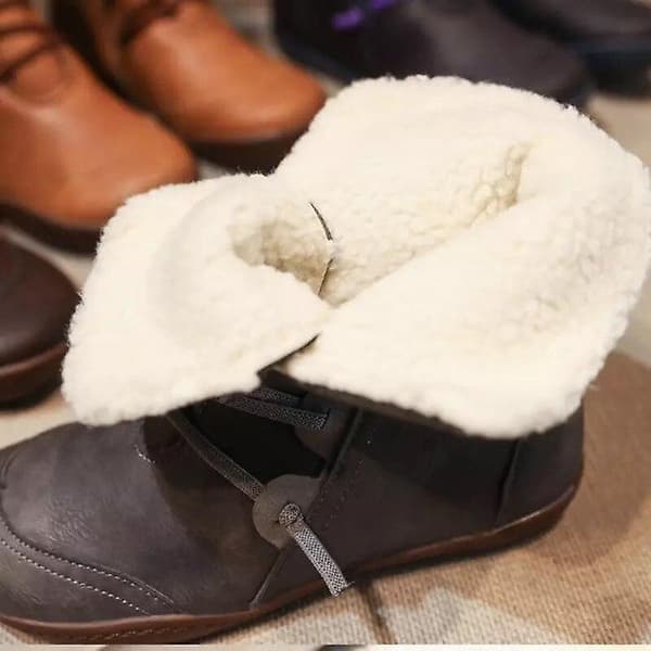 Kvinnor Vinter Ankel Snow Boot Med Varm Plysch Beige 42