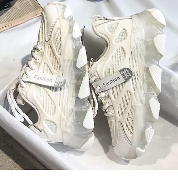 Chunky Platform Sneakers för Kvinnor, Snörskor pink2 37