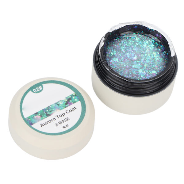 Nagellack Topplack Glitter Glans Långvarig Manikyr Finish Gel för Salong Hemanvändning #02