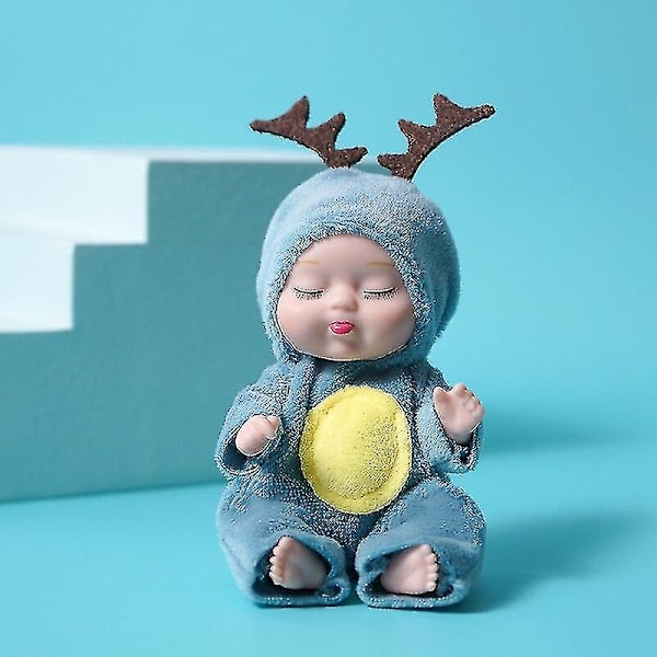 1 stycken Sleep Baby Doll Söt djur Baby Doll 3,5 tum Höjd Simulerad Reborn Baby för barnleksak med kläder Caterpillar