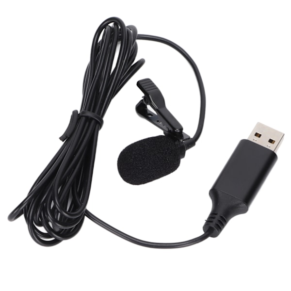 Nackmikrofon Bärbar Klipp på Trådbunden Mini Nackmikrofon med USB-gränssnitt för Mobiltelefoner Kameror