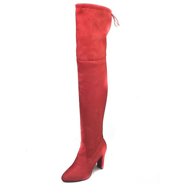 Höst Vinter - Lårhöga, Over Knee Stövlar Burgundy 5